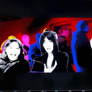 a crosshatching filter on a live camera feed
